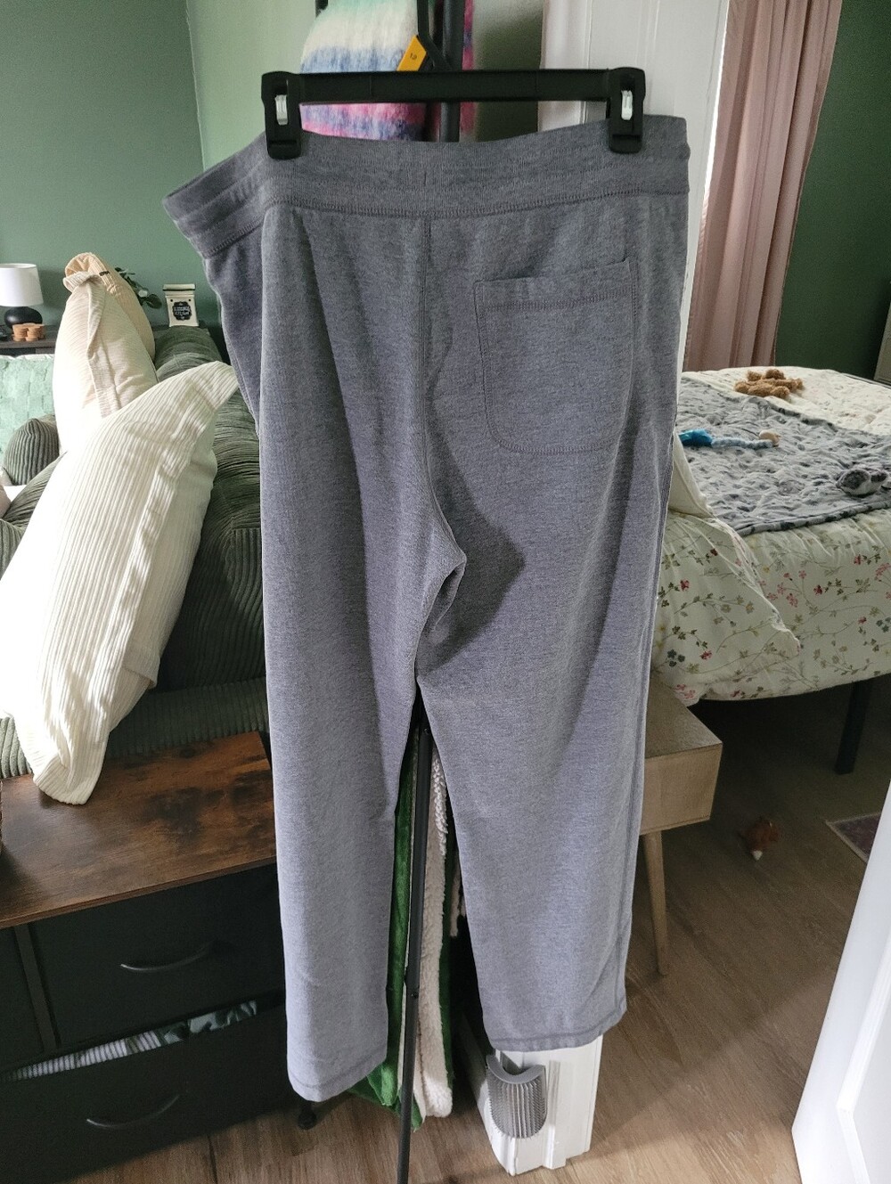 Womens Gray Drawstring Lounge Pants - Comfortable Everyday Fit - Picture 2 of 4